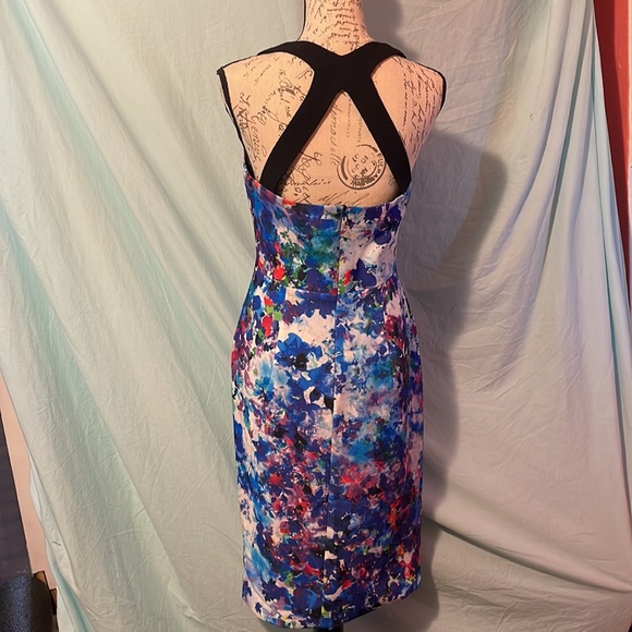 SEXY BLACK HALO dress in floral print sz 6 - Picture 3 of 12